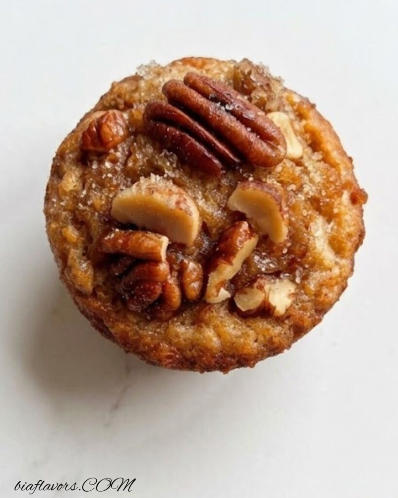 Fluffy and soft pecan pie brown sugar muffin texture inside