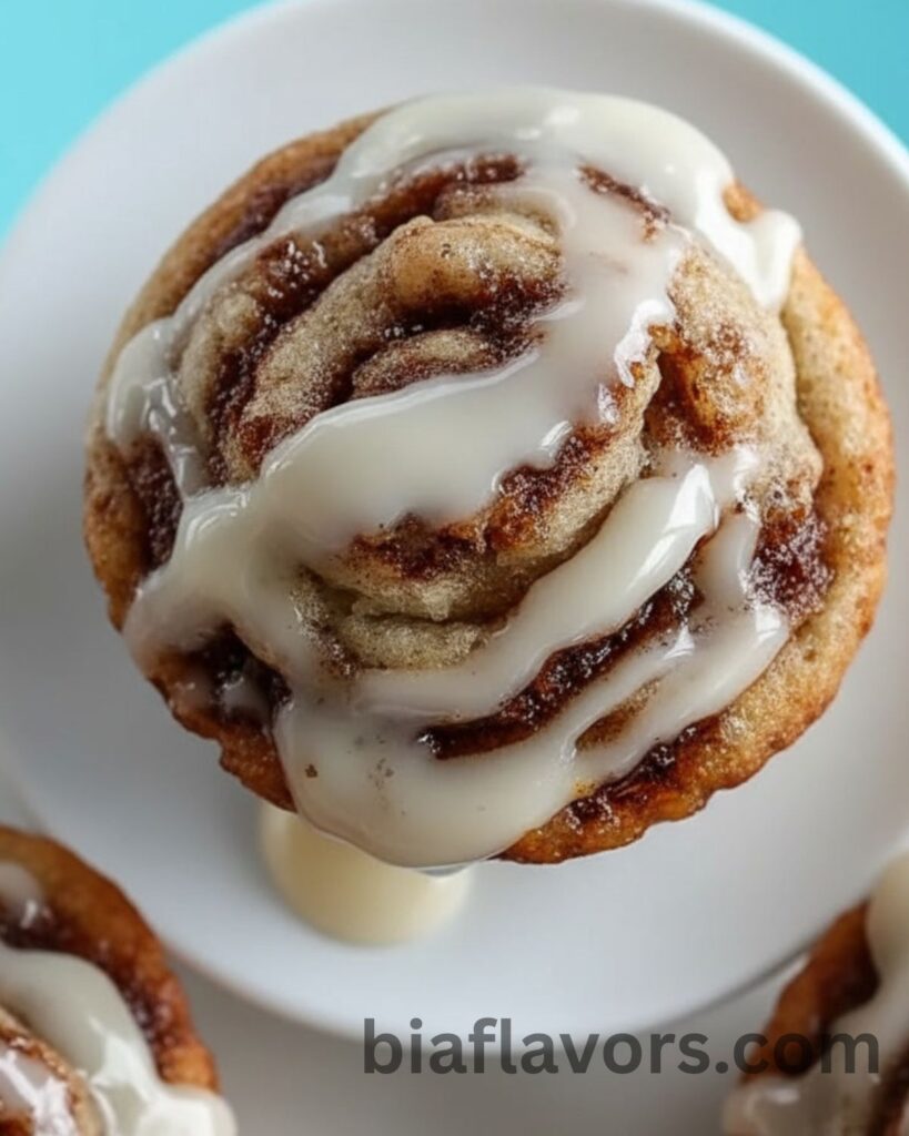 Moist cinnamon muffins with classic cinnamon roll flavor and icing