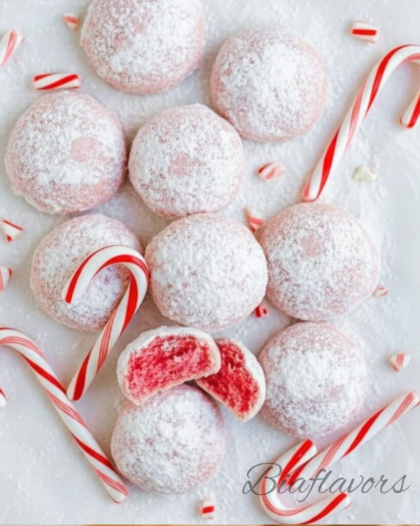 Peppermint Snowball Cookies