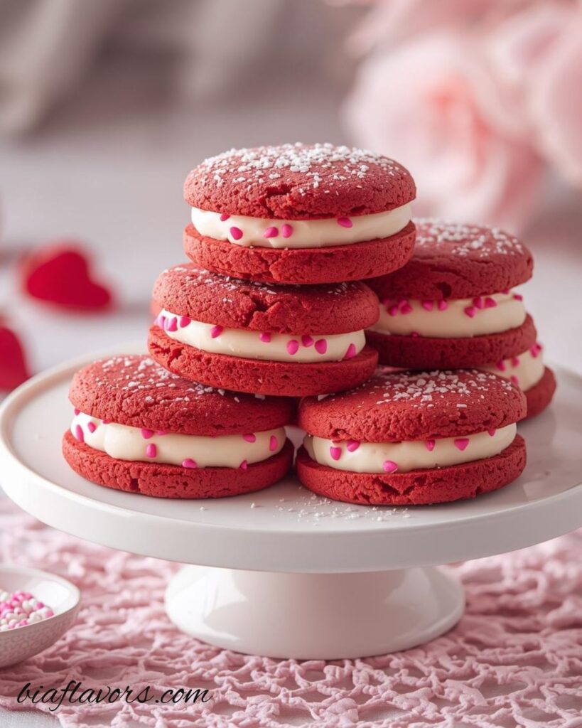 Red Velvet Cookie Sandwiches