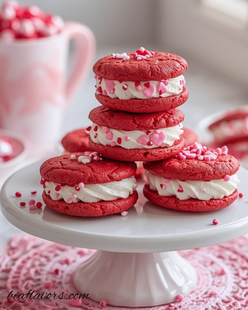 Red Velvet Cookie Sandwiches