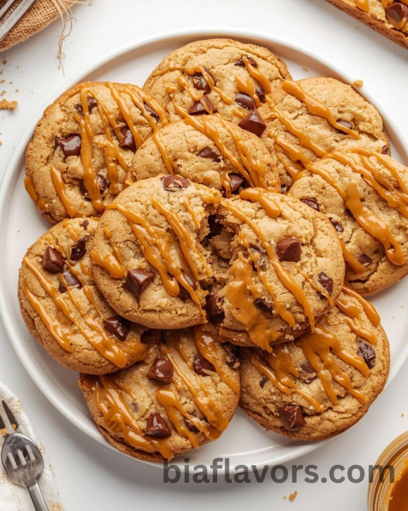 Soft chocolate chip Biscoff cookies loaded with cookie butter and chocolate chunks