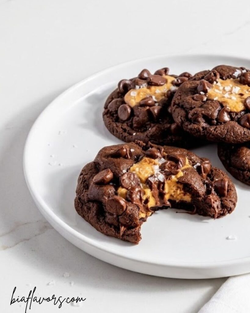 Peanut Butter Stuffed Chocolate Cookies