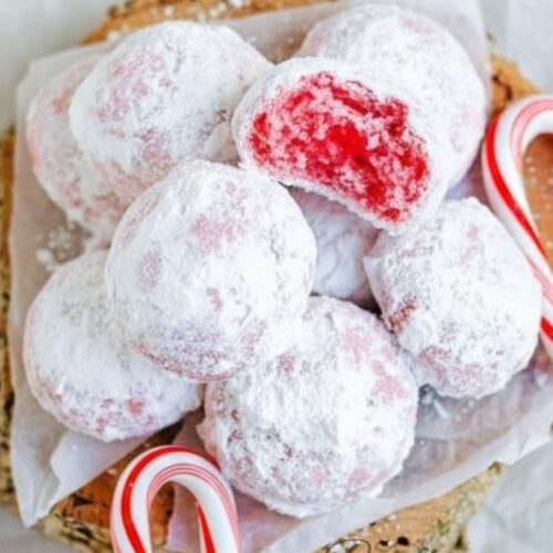 Peppermint Snowball Cookies