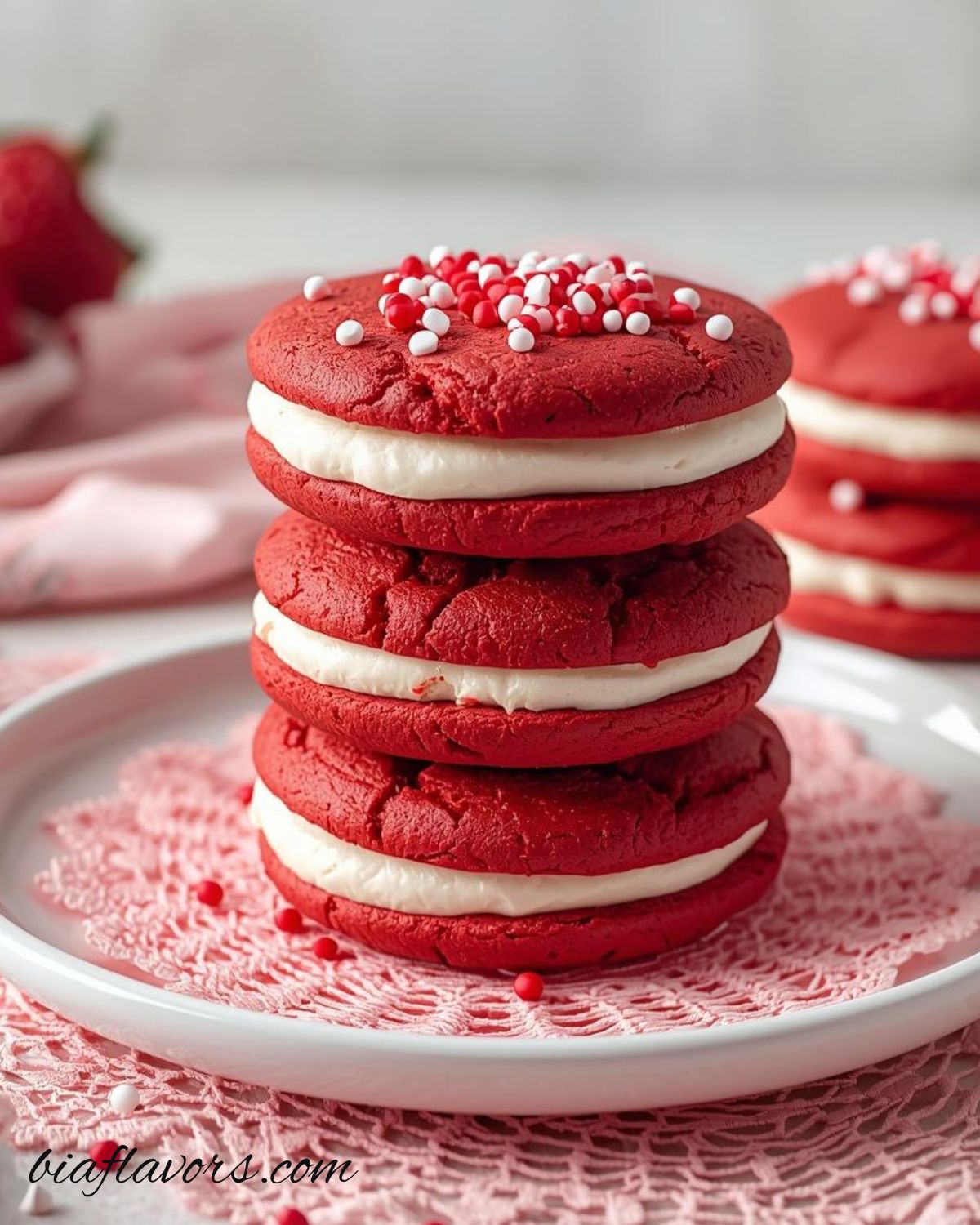 Red Velvet Cookie Sandwiches