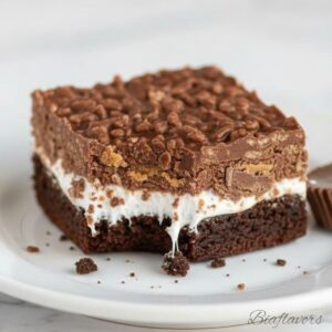 Reese’s marshmallow brownies with gooey chocolate and peanut butter layers